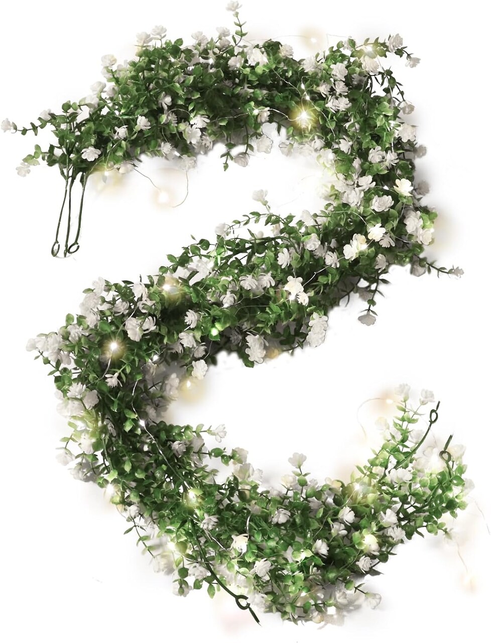 Greenery Vines Garland 3 Pack Artifical Garland with Lights Hanging Greenery Table Garland Greenery Artificial Green Leaves for Mantel Wedding Backdrop Arch Wall Indoor Outdoor Decor